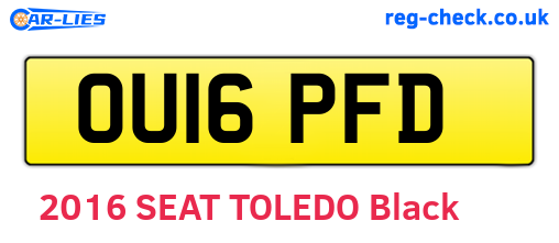 OU16PFD are the vehicle registration plates.