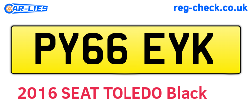 PY66EYK are the vehicle registration plates.