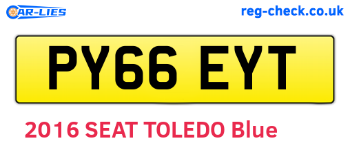 PY66EYT are the vehicle registration plates.
