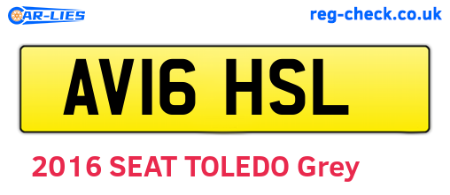 AV16HSL are the vehicle registration plates.