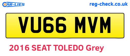 VU66MVM are the vehicle registration plates.
