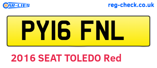 PY16FNL are the vehicle registration plates.