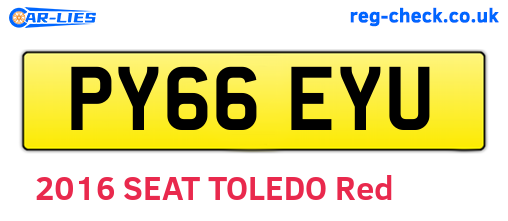PY66EYU are the vehicle registration plates.