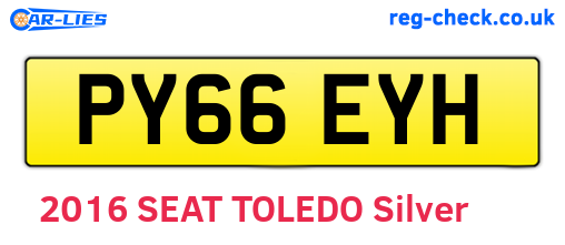 PY66EYH are the vehicle registration plates.