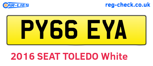 PY66EYA are the vehicle registration plates.