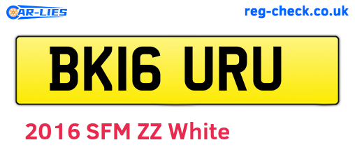 BK16URU are the vehicle registration plates.