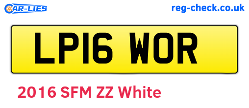 LP16WOR are the vehicle registration plates.