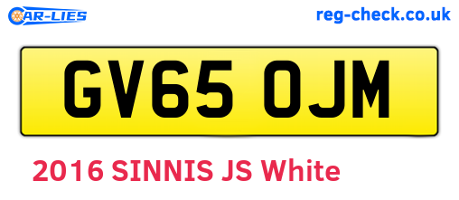GV65OJM are the vehicle registration plates.