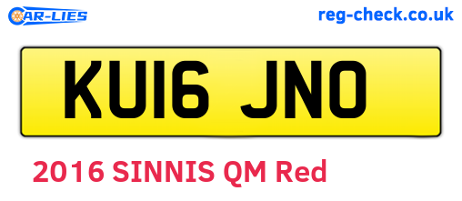 KU16JNO are the vehicle registration plates.