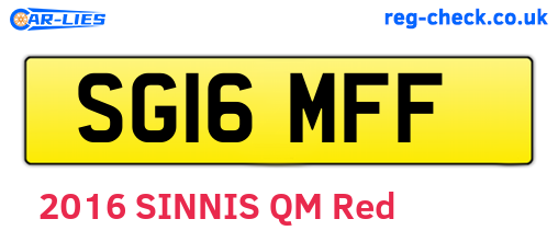 SG16MFF are the vehicle registration plates.