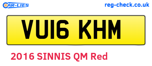 VU16KHM are the vehicle registration plates.