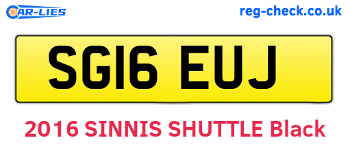 SG16EUJ are the vehicle registration plates.