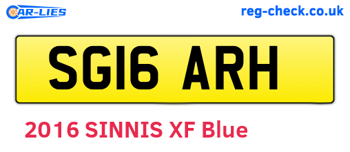 SG16ARH are the vehicle registration plates.