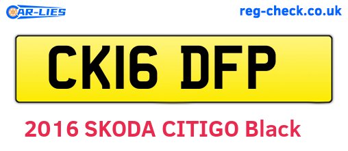 CK16DFP are the vehicle registration plates.