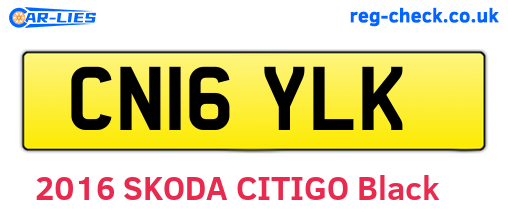 CN16YLK are the vehicle registration plates.