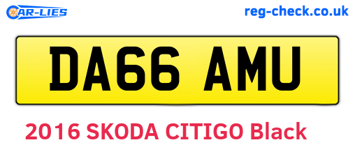 DA66AMU are the vehicle registration plates.