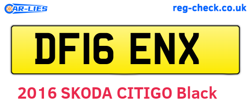 DF16ENX are the vehicle registration plates.