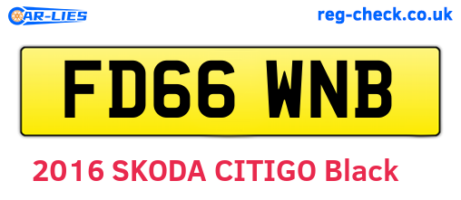 FD66WNB are the vehicle registration plates.