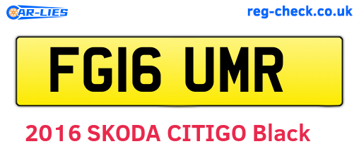 FG16UMR are the vehicle registration plates.