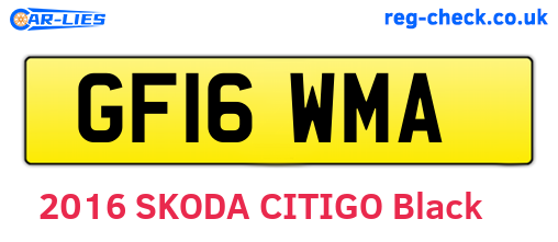 GF16WMA are the vehicle registration plates.