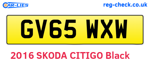 GV65WXW are the vehicle registration plates.