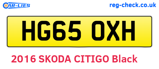HG65OXH are the vehicle registration plates.