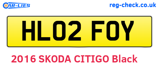 HL02FOY are the vehicle registration plates.