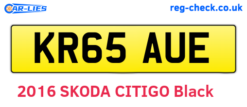 KR65AUE are the vehicle registration plates.