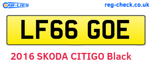 LF66GOE are the vehicle registration plates.
