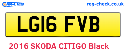 LG16FVB are the vehicle registration plates.