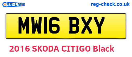 MW16BXY are the vehicle registration plates.
