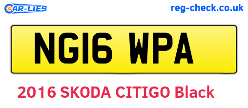 NG16WPA are the vehicle registration plates.