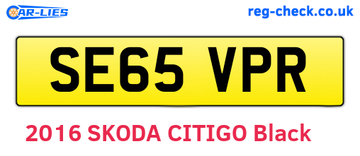 SE65VPR are the vehicle registration plates.