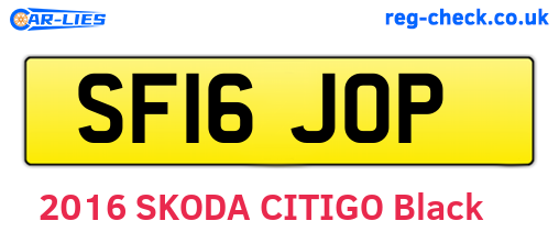 SF16JOP are the vehicle registration plates.