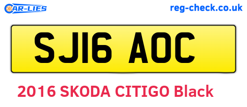 SJ16AOC are the vehicle registration plates.
