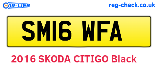 SM16WFA are the vehicle registration plates.