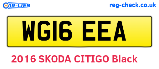 WG16EEA are the vehicle registration plates.