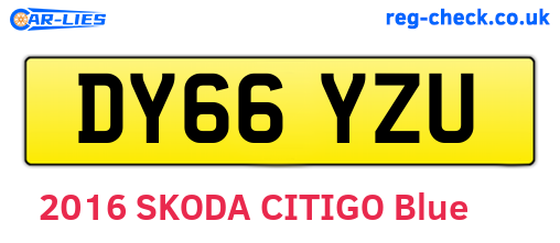 DY66YZU are the vehicle registration plates.