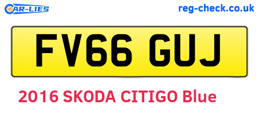 FV66GUJ are the vehicle registration plates.