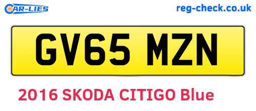 GV65MZN are the vehicle registration plates.