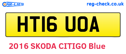HT16UOA are the vehicle registration plates.
