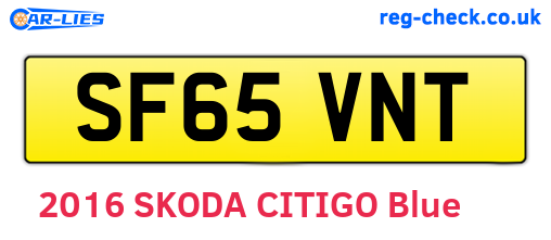 SF65VNT are the vehicle registration plates.