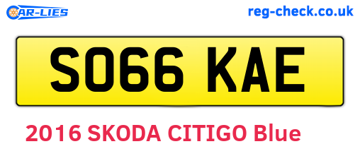 SO66KAE are the vehicle registration plates.