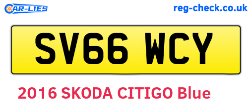 SV66WCY are the vehicle registration plates.