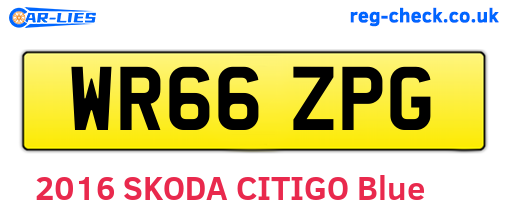 WR66ZPG are the vehicle registration plates.