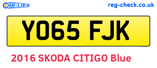 YO65FJK are the vehicle registration plates.
