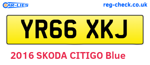 YR66XKJ are the vehicle registration plates.