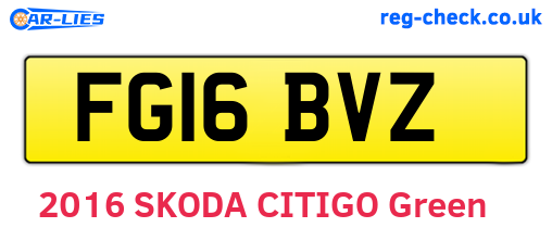 FG16BVZ are the vehicle registration plates.