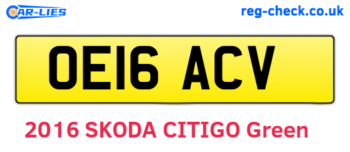 OE16ACV are the vehicle registration plates.