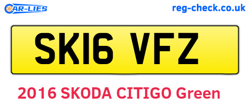 SK16VFZ are the vehicle registration plates.